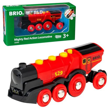 BRIO World 33592 Rote Lola elektrische Lok - Batterie-Lokomotive mit Licht & Sound - Kleinkinderspielzeug empfohlen ab 3 Jahren im Sale